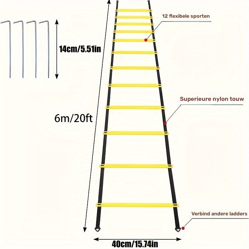 Complete set incl Agility ladder Set, Platte schijven, Weerstandsparachute, Grondpennen