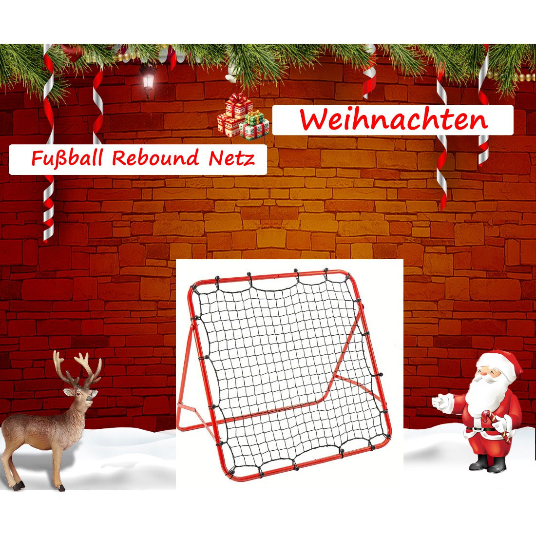 Voetbal Rebounder Rood 100 X 100 Cm.