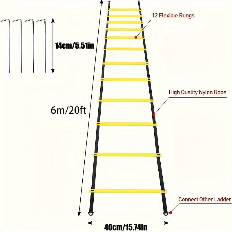 Complete set incl Agility ladder Set, Platte schijven, Weerstandsparachute, Grondpennen