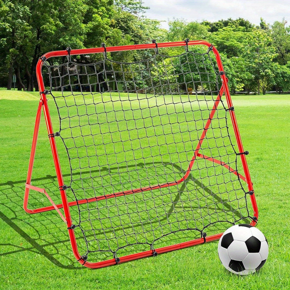 Voetbal Rebounder Rood 100 X 100 Cm.