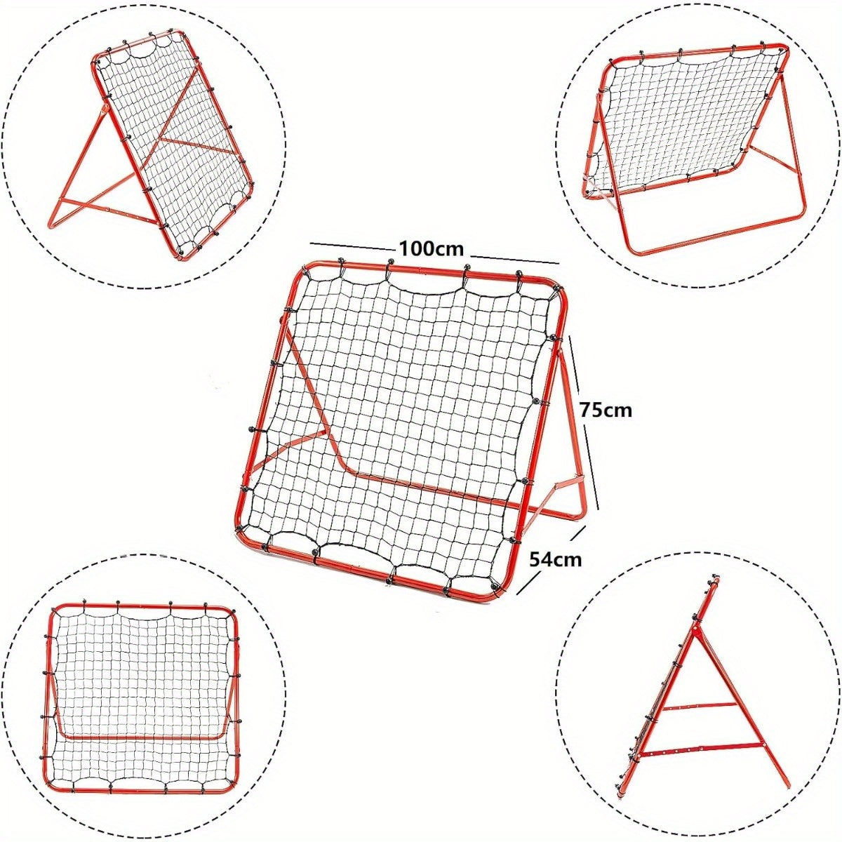 Voetbal Rebounder Rood 100 X 100 Cm.