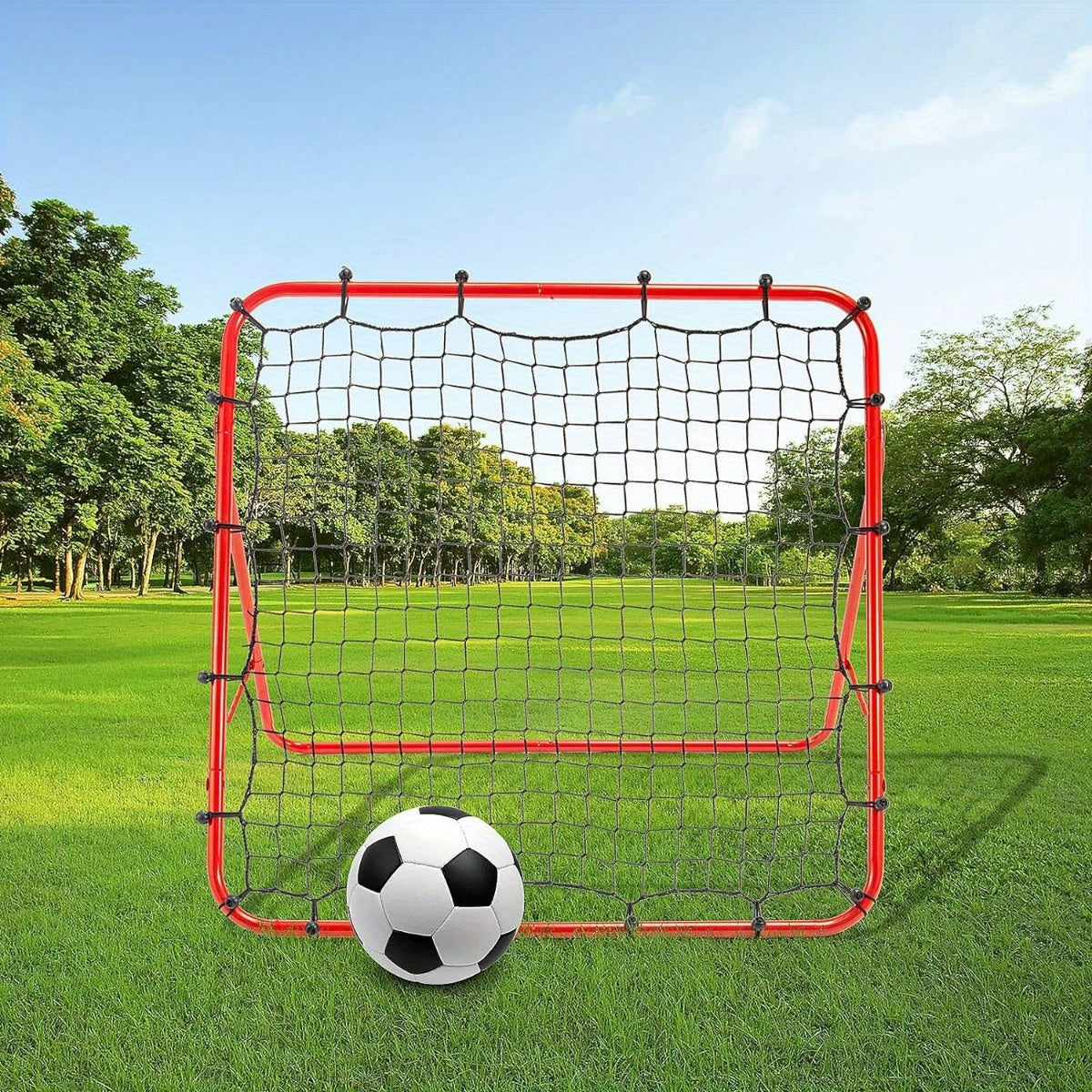 Voetbal Rebounder Rood 100 X 100 Cm.