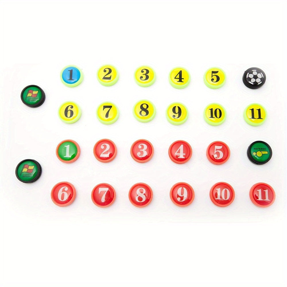 26 stuks voetbalcoachmagneten, spelerpositie markeringen, 1,91 cm diameter