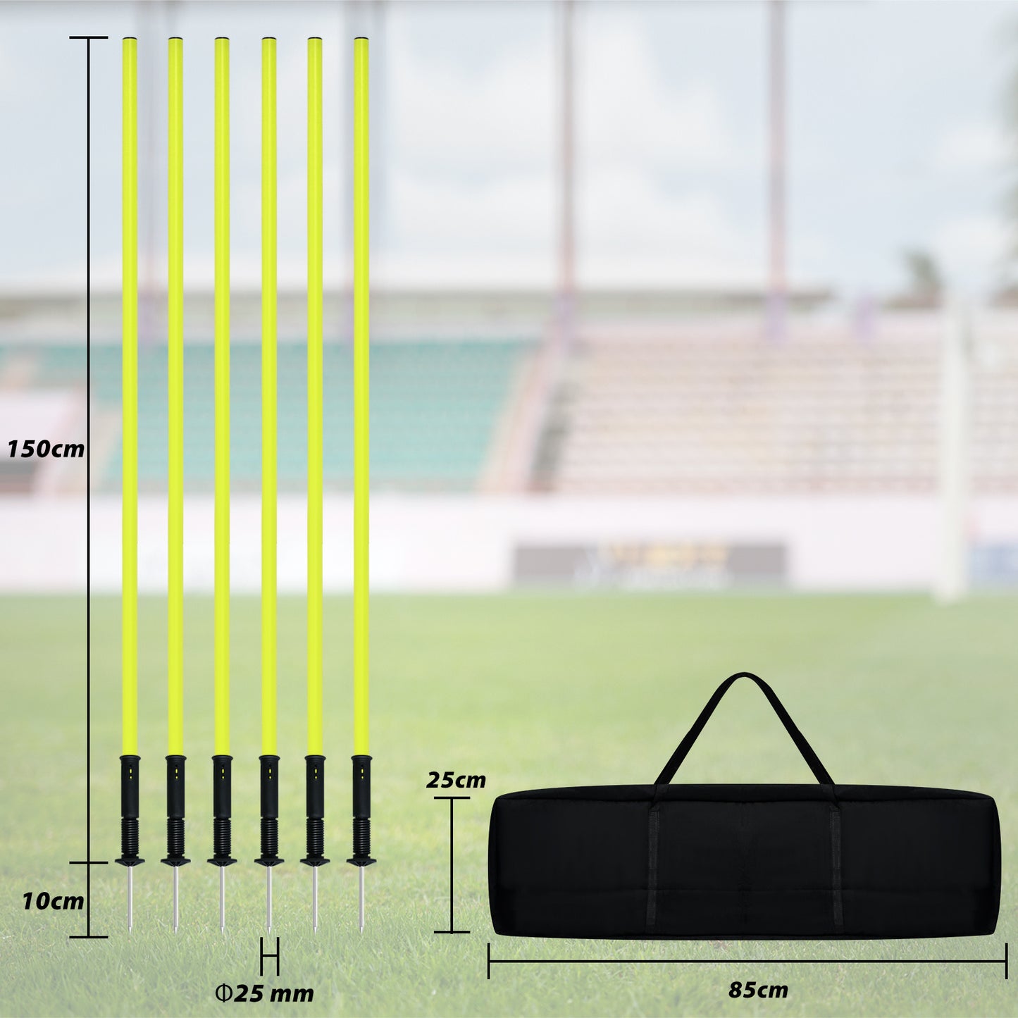 Agility Training Poles Set - 6 stuks