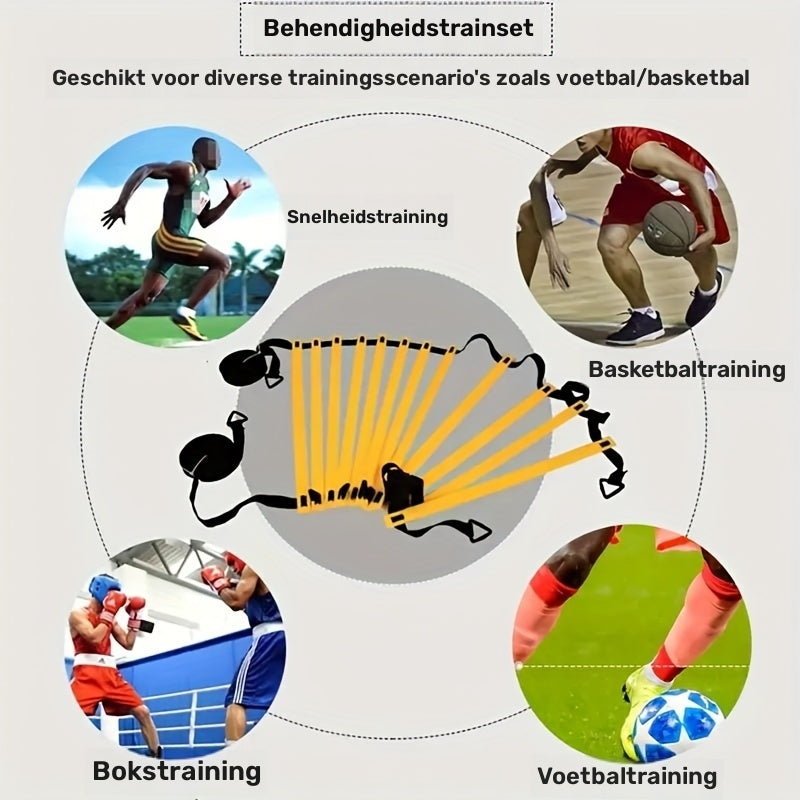 Complete set incl Agility ladder Set, Platte schijven, Weerstandsparachute, Grondpennen