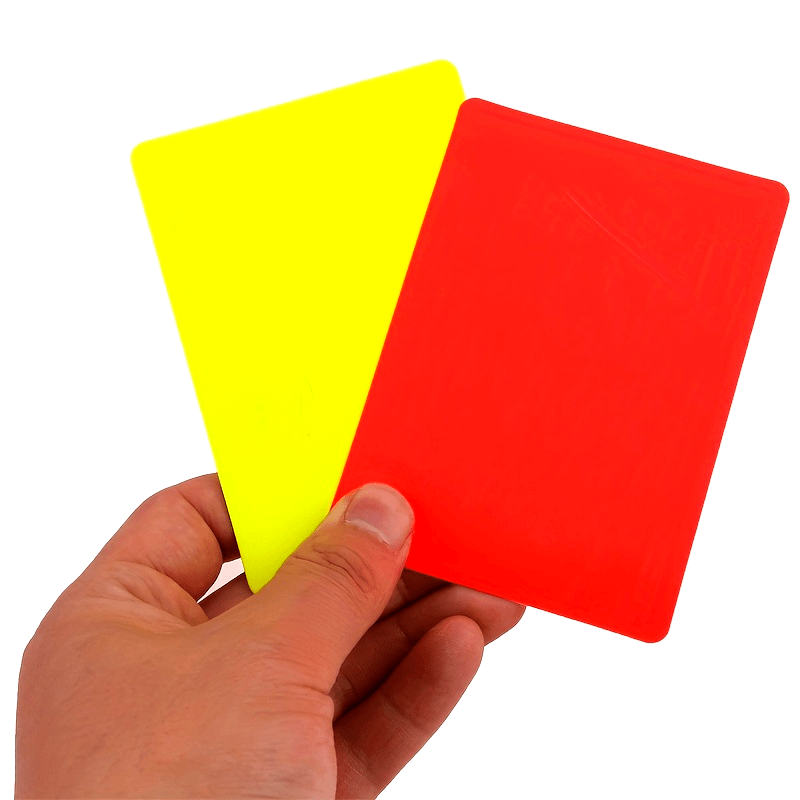 Referee set PVC red and yellow card