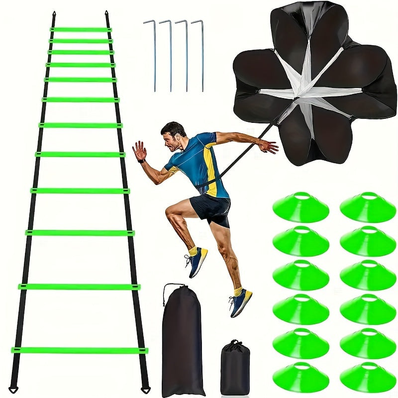 Complete set incl Agility ladder Set, Platte schijven, Weerstandsparachute, Grondpennen