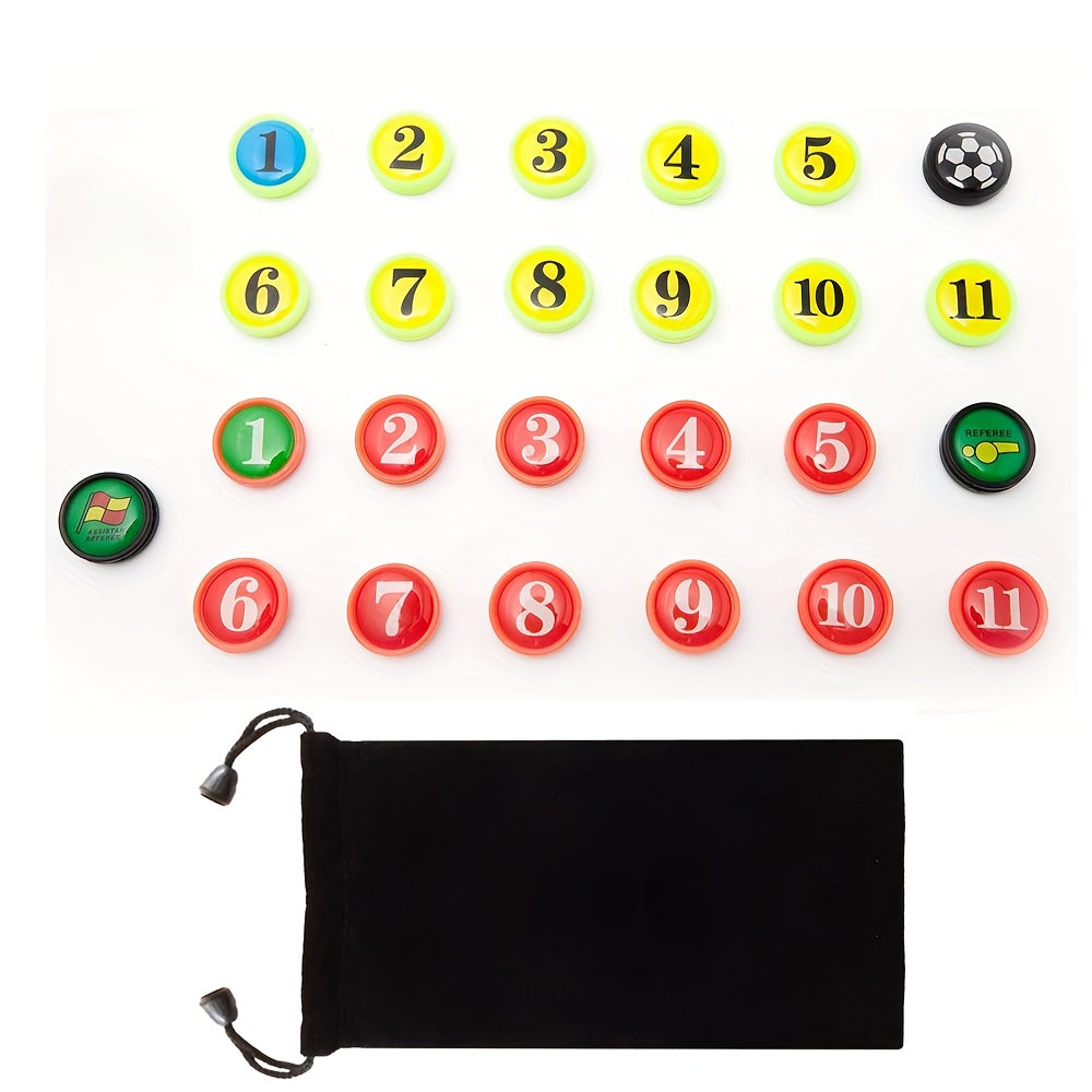 26 stuks voetbalcoachmagneten, spelerpositie markeringen, 1,91 cm diameter