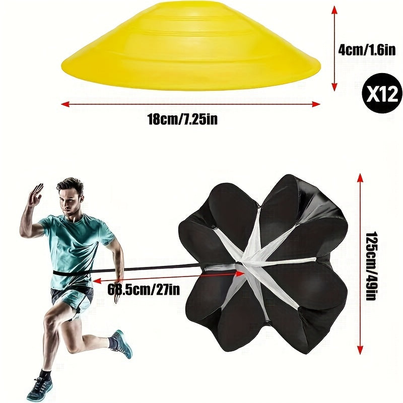 Complete set incl Agility ladder Set, Platte schijven, Weerstandsparachute, Grondpennen