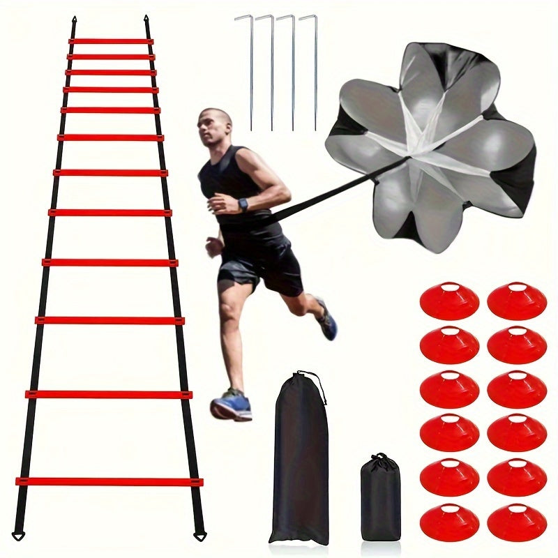 Complete set incl Agility ladder Set, Platte schijven, Weerstandsparachute, Grondpennen