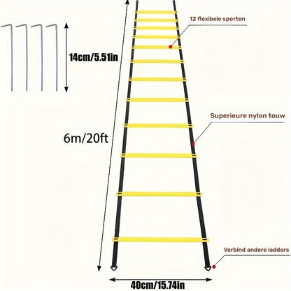 Complete set incl Agility ladder Set, Platte schijven, Weerstandsparachute, Grondpennen