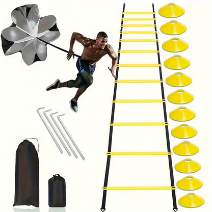 Complete set incl Agility ladder Set, Platte schijven, Weerstandsparachute, Grondpennen