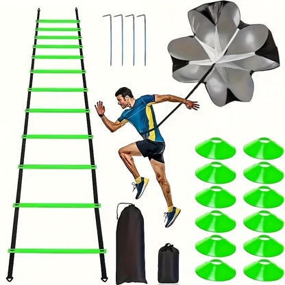 Complete set incl Agility ladder Set, Platte schijven, Weerstandsparachute, Grondpennen