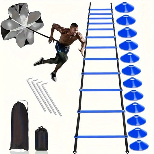 Complete set incl Agility ladder Set, Platte schijven, Weerstandsparachute, Grondpennen
